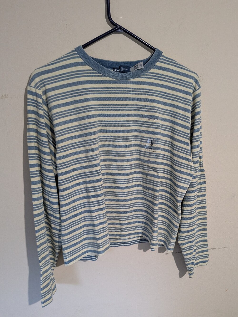 Striped Jersey Cropped Long-Sleeve Tee